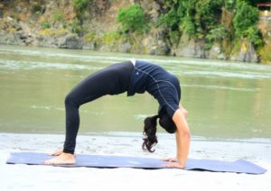 Outdoor class - HYR Student by the Ganges in Rishikesh