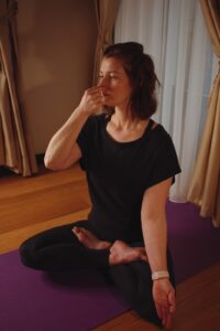 Teacher Maria teaching Hatha Yoga Postures
